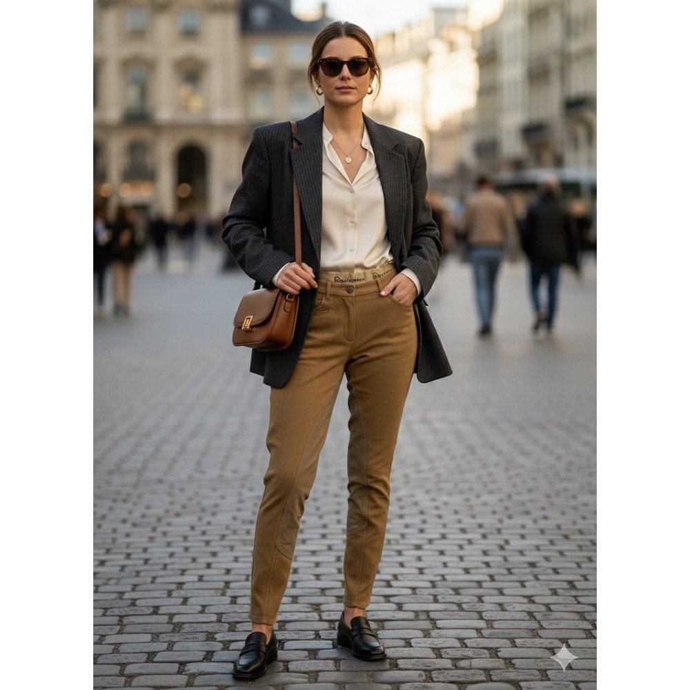 VequiComfort Full‎ Seat Equestrian Breeches Tan Brown Old Money Quiet Luxury 32